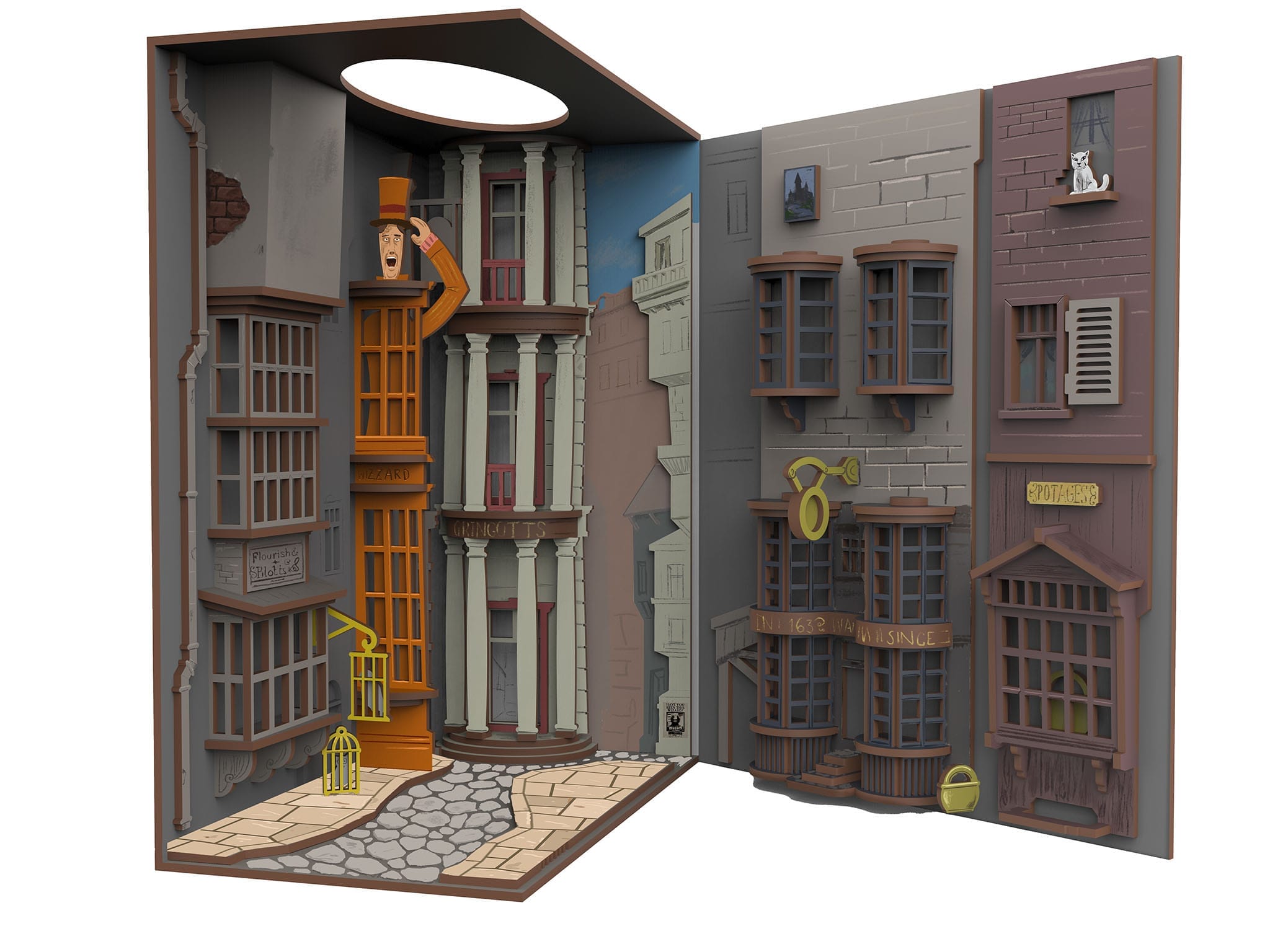 Home 14 Harry Potter Tiny Adventures Book Nook Mini-Diorama Winkelgasse 23 cm_1